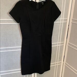 Ann Taylor Black Sheath Mini Dress Crew Neck